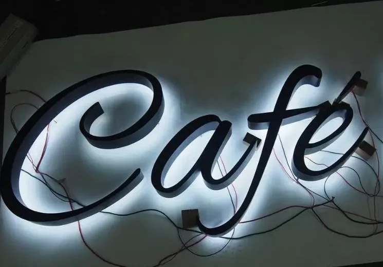 Outdoor indoor aluminium acrylic stainless steel backlit 3d sign letters back sign shop led signage backlit sign