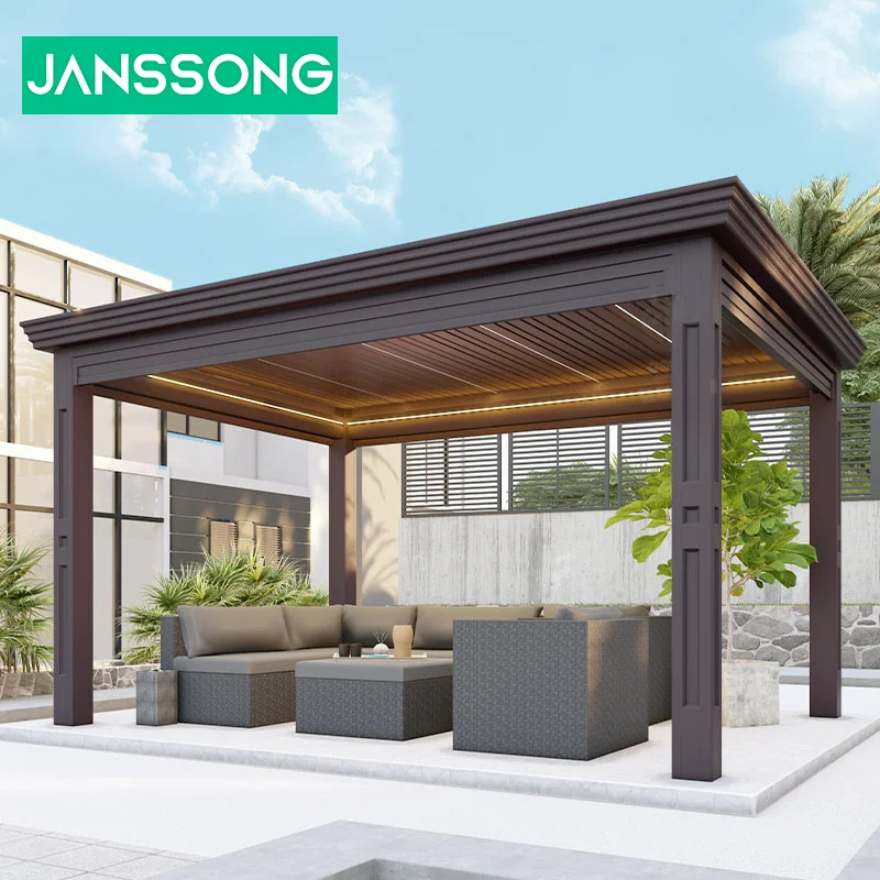 Widely Used Motorized Aluminum Garden Sunshade Pergola Opening Roof Aluminium Electric Pergola