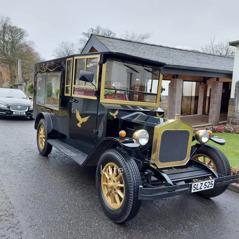 Long-distance travel 5KW motor vintage hearse car/retro coffin transport car/mortuary van for funeral events