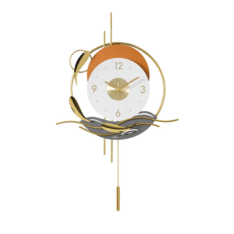 New Chinese style light luxury decorative living room household personalized creative wall clock