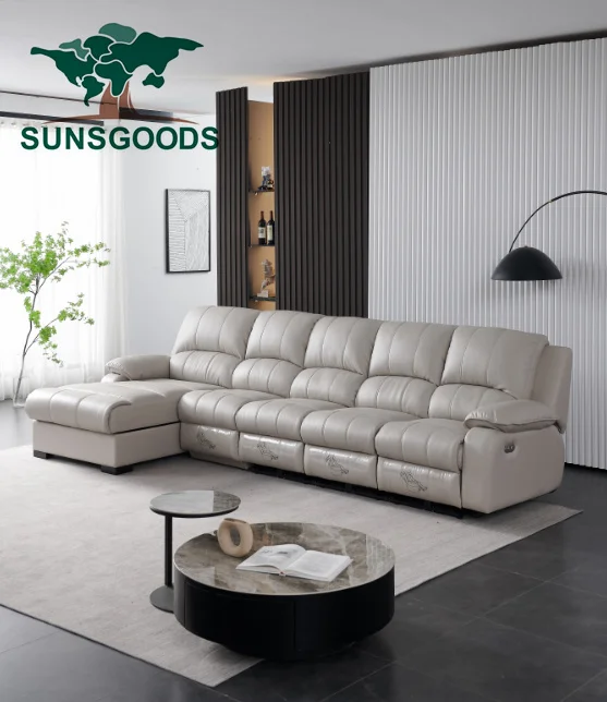 SUNSGOODS l shape sofa sectional Luxury USB charging audio living room sofas Furniture sets modern American style lounges sofa