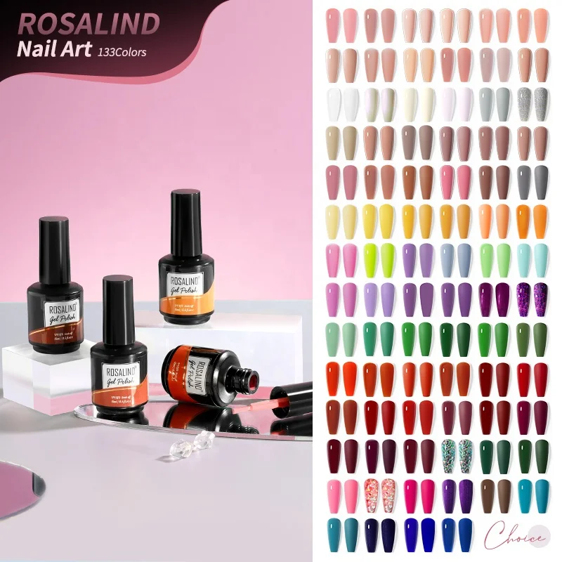Rosalind custom very good 15ml nail gel bottles private label 133 pure color vernis esmaltes semipermanentes uv gel nail polish