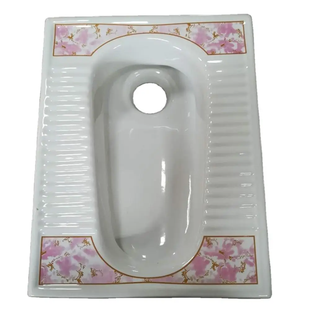 
High Quality Squatting Pan Ceramic Bathroom Squat Wc Pan Squat Toilet Wash Down Toilets 