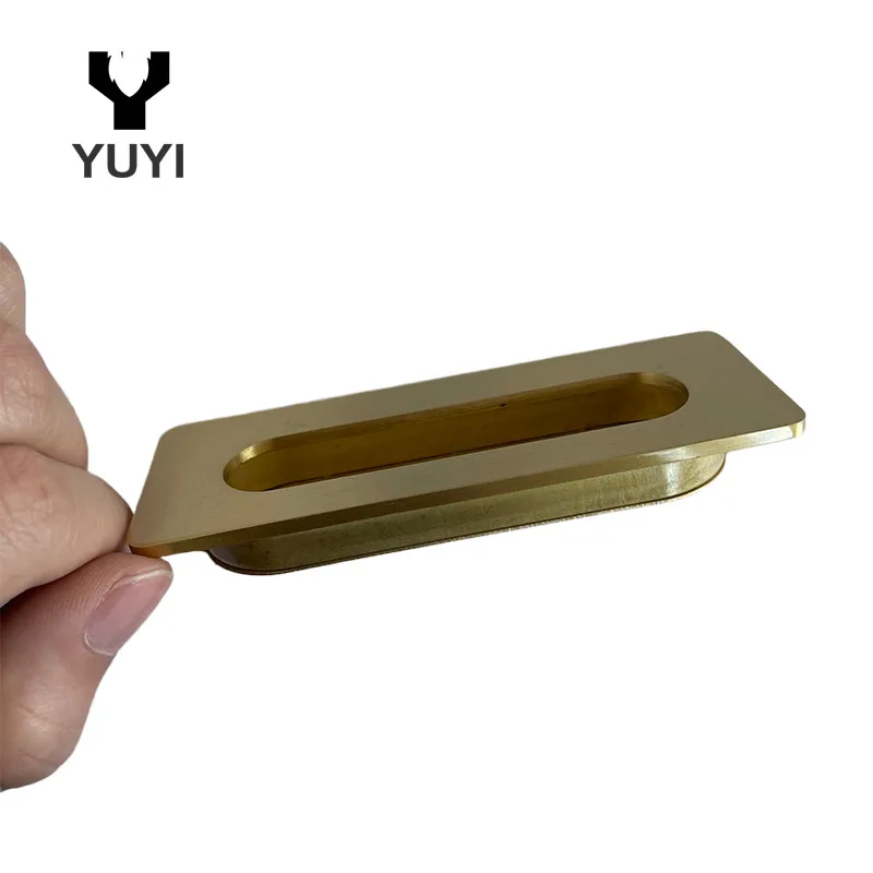 gold brass sliding concealed door drawer handle