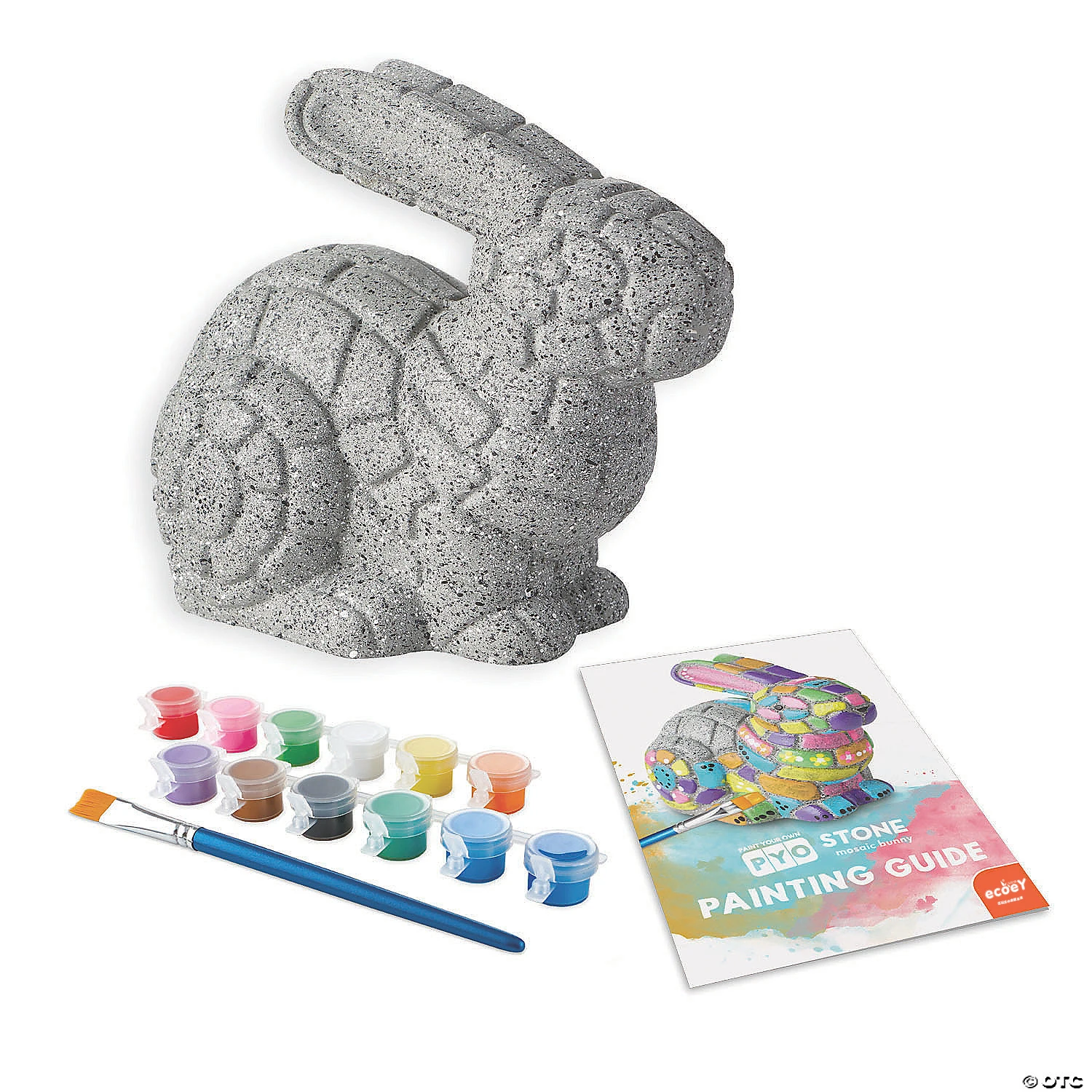 Garden Stone Drawing Kit Bunny Cement Painting Decorative Kit Bunny Garden Ornamental Stone children toys drawing boar