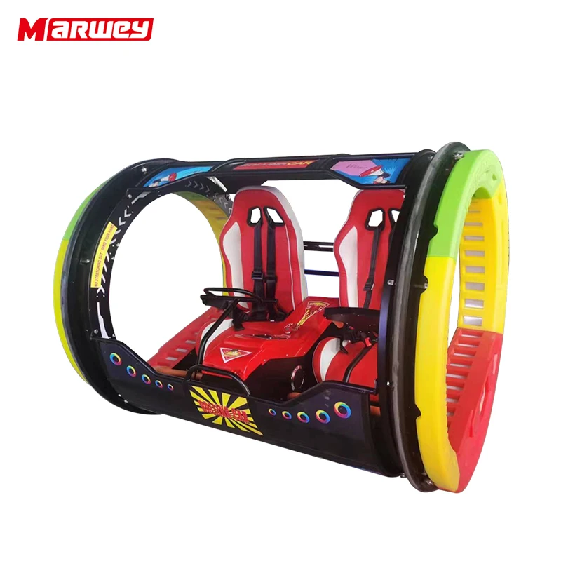 New Outdoors Entertainment Rides Electric Rolling Swing Cars Amusement Park 2 Seats 360 Degree Rolling Car For Adults Kids