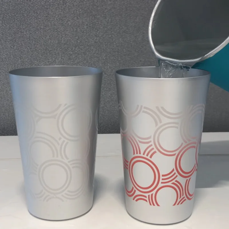 new aluminium mug  color changing color changing cup 16oz metal color changing cup aluminum cup with  best price