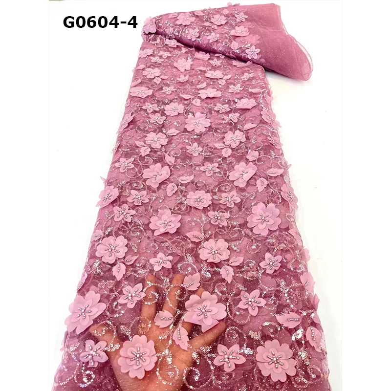 Multicolor Embroidery Lace french sequins net lace design with sequins and bead 5 yards for wedding