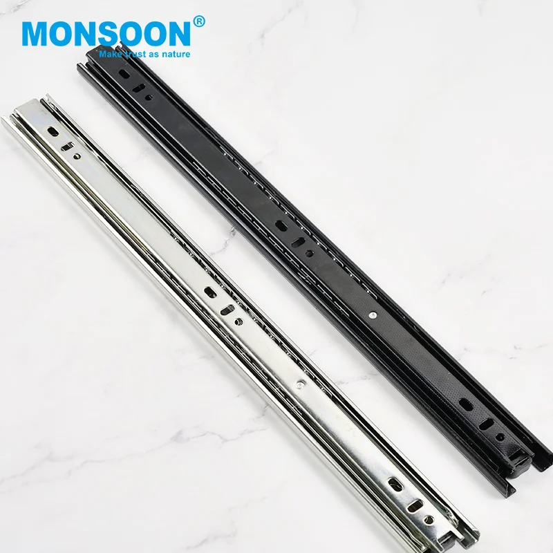 Telescopic Channel Ball Bearing Drawer Slide Triple Extension Drawer Slide