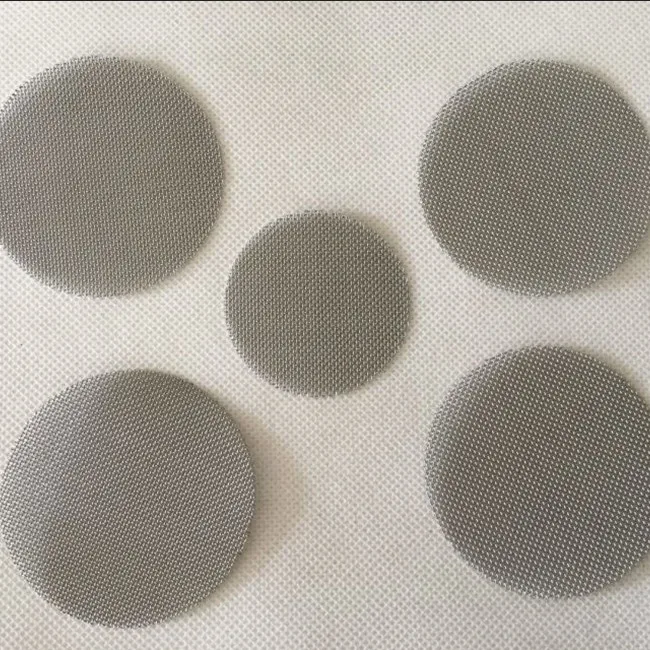 Customized 50 100 150 200 300 500 Micron Stainless Steel Woven Wire Mesh Filter Disc