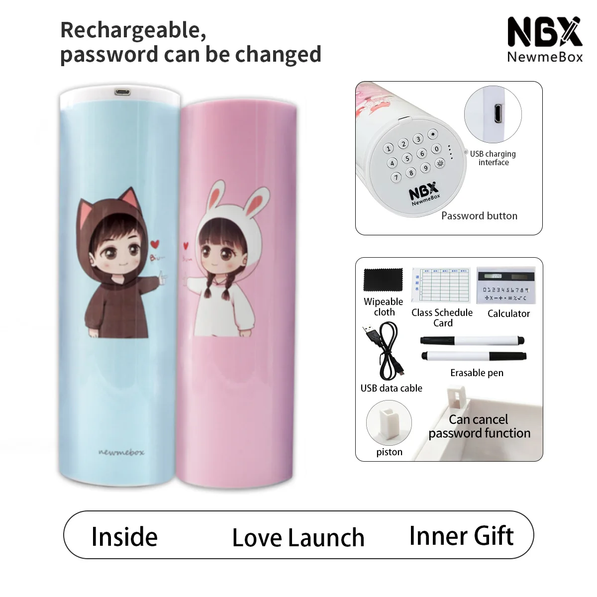  Фабрика Newmebox индивидуальный милый пенал школьный с кодовым