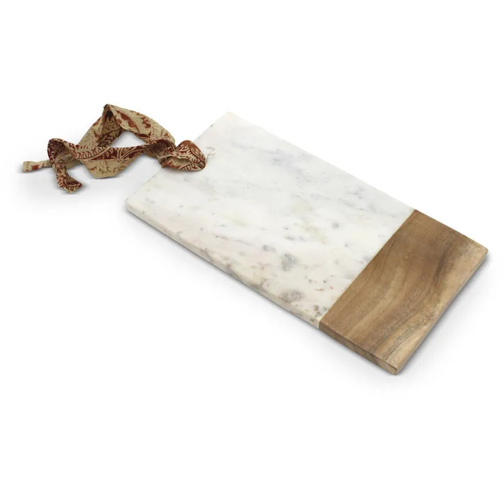 Round marble acacia wooden serving cheese cutting chopping board with handle home decor modern kitchen accessories