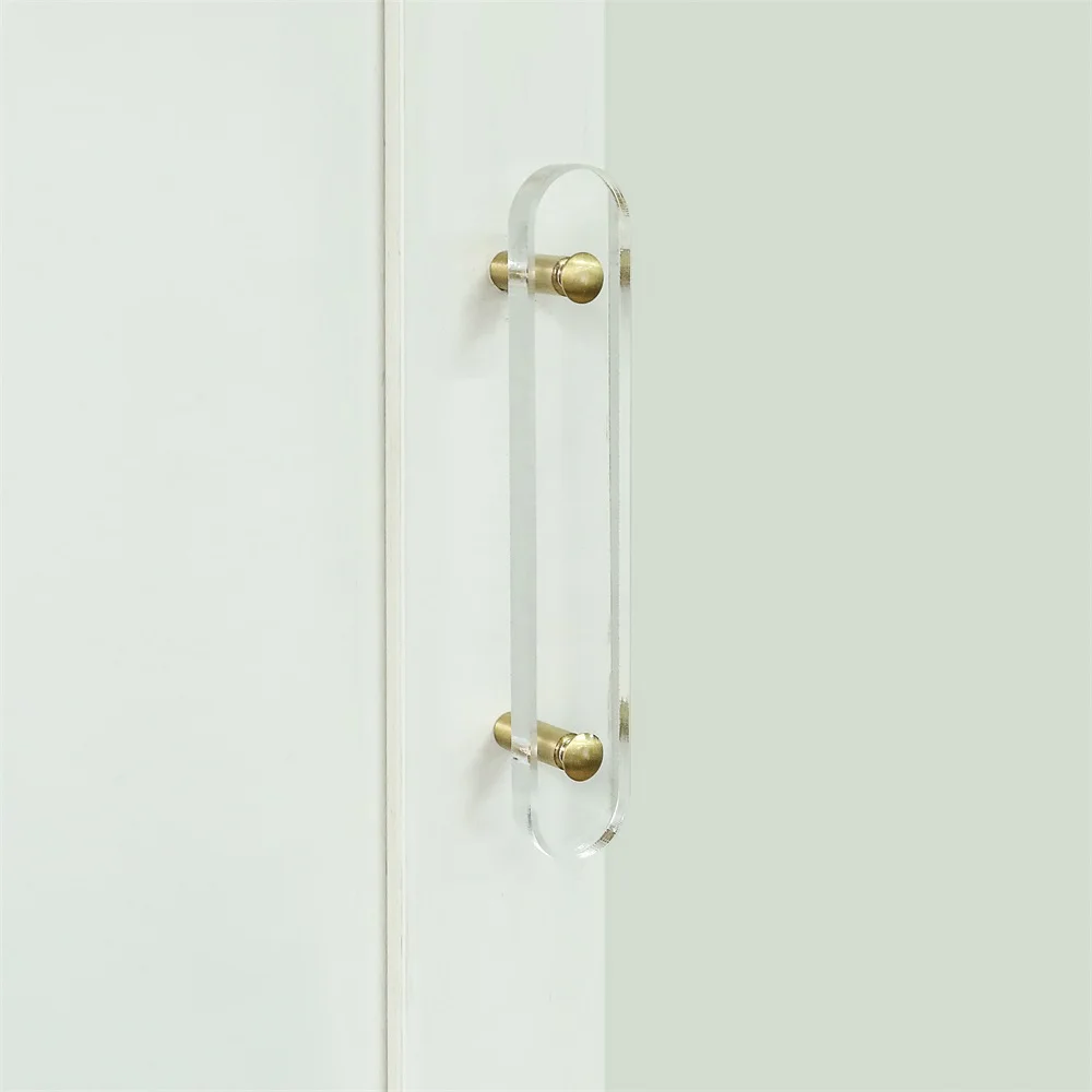 Popular Transparent Acrylic Handle with Solid Brass Leg Simple Concise Round Cake Kitchen Cabinet Handle Furniture Handles Knobs