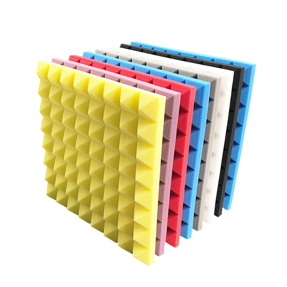China Wholesales 100% Polyurethane Sound Absorbing Pyramid Acoustic Foam Panels Home Recording Studio Use Sound Material