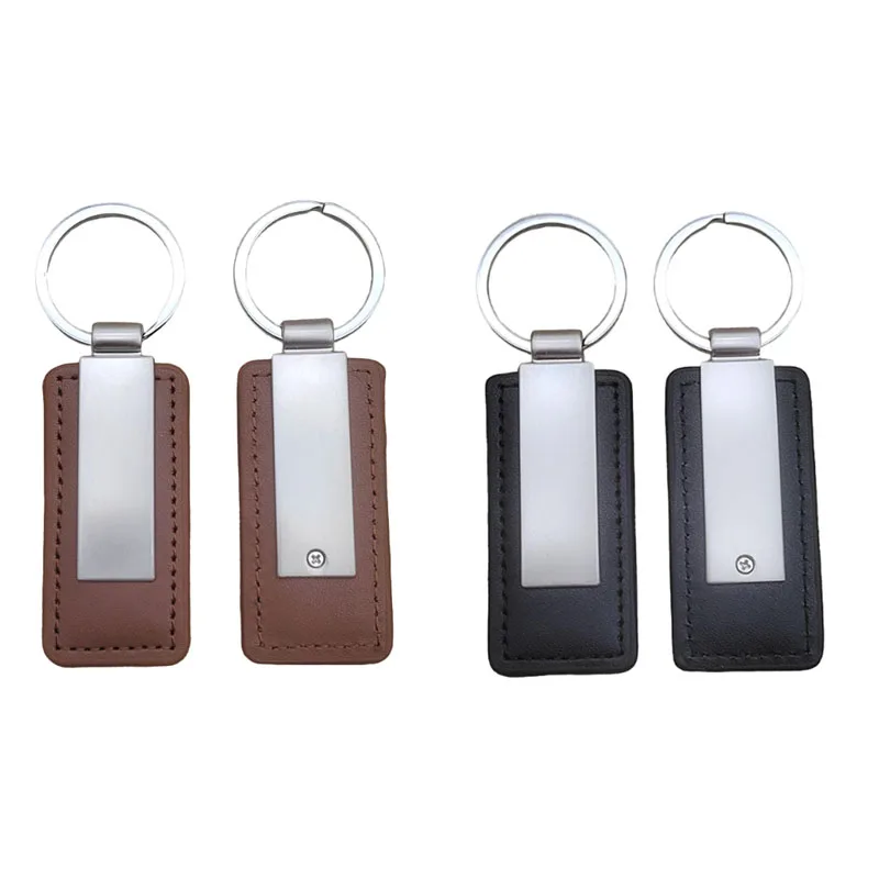 Manufacturer Wholesale Key chain Custom Brand Logo Name Souvenir Promotional PU Leather Keychain Car Leather Keyring