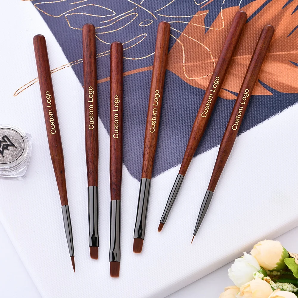 Custom LOGO wooden Nail Brushes 100% Kolinsky Acrylic Nail Brush Pure Kolinsky Nail Art Brush design