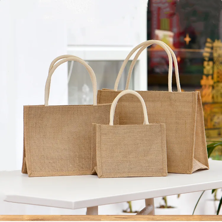 Eco Friendly Jute Bag OEM Customized printing tote bag with inner lamination