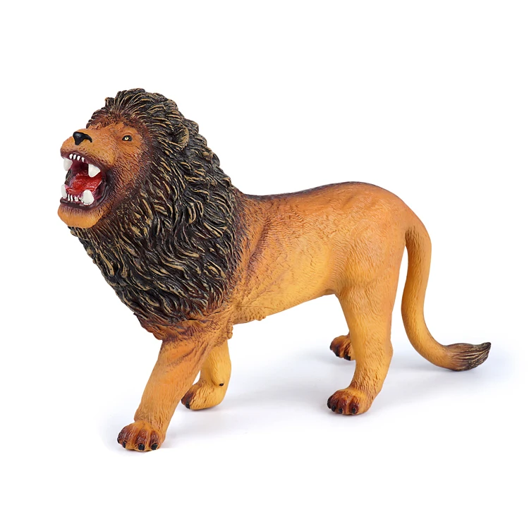 
Plastic Simulation Mold Plush Jungle Animals Stuffed Lion Toy 