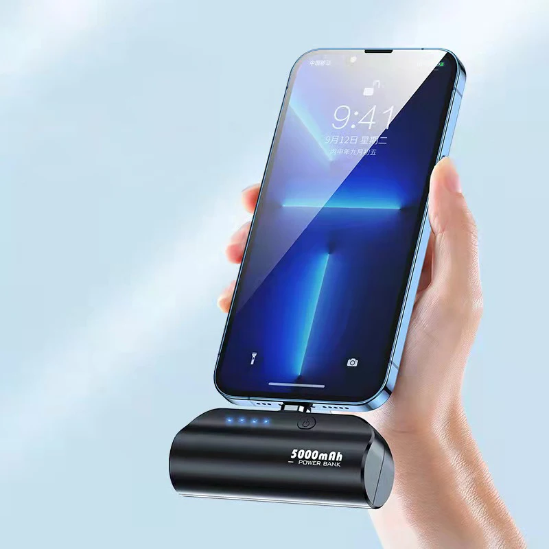 Quick charge 5000 mah mini magnetic power bank charging station with led indicator light 2a 5v powerbank