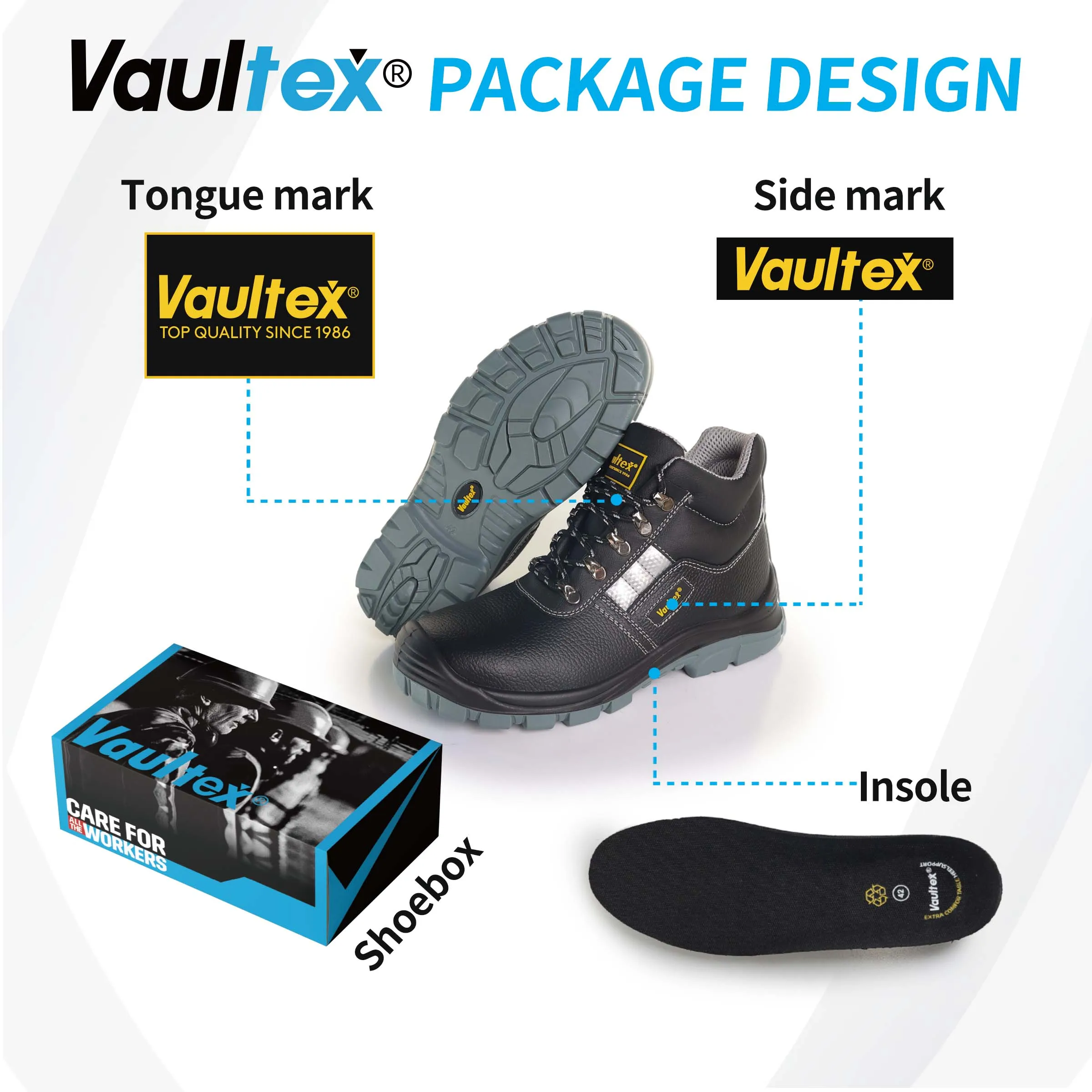 Vaultex safety boots manager brand safety shoes manufacturer leather safety shoes boots men work shoes black with EVA outsole