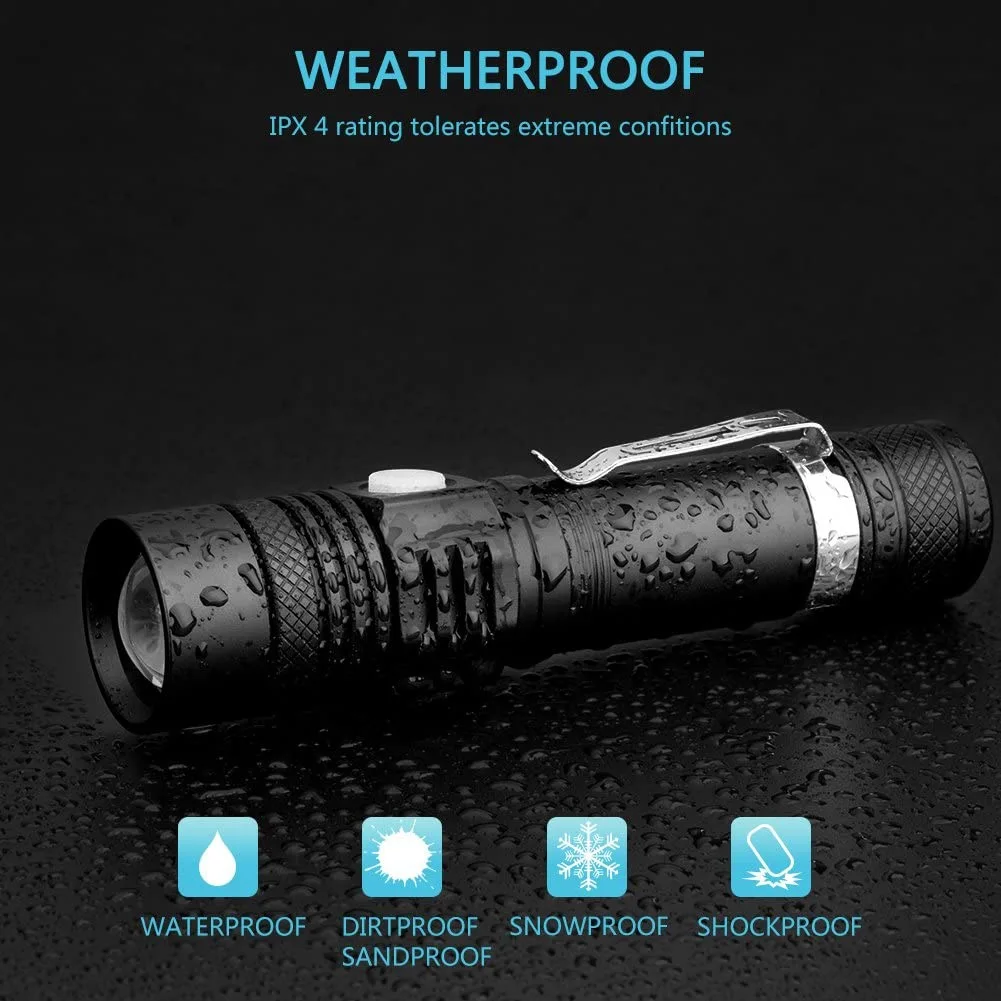 Goldmore5 LED ZOOM Flashlight High Bright 1200LM Tactical flashlight With USB Charging Function For Outdoor,Working And Trip