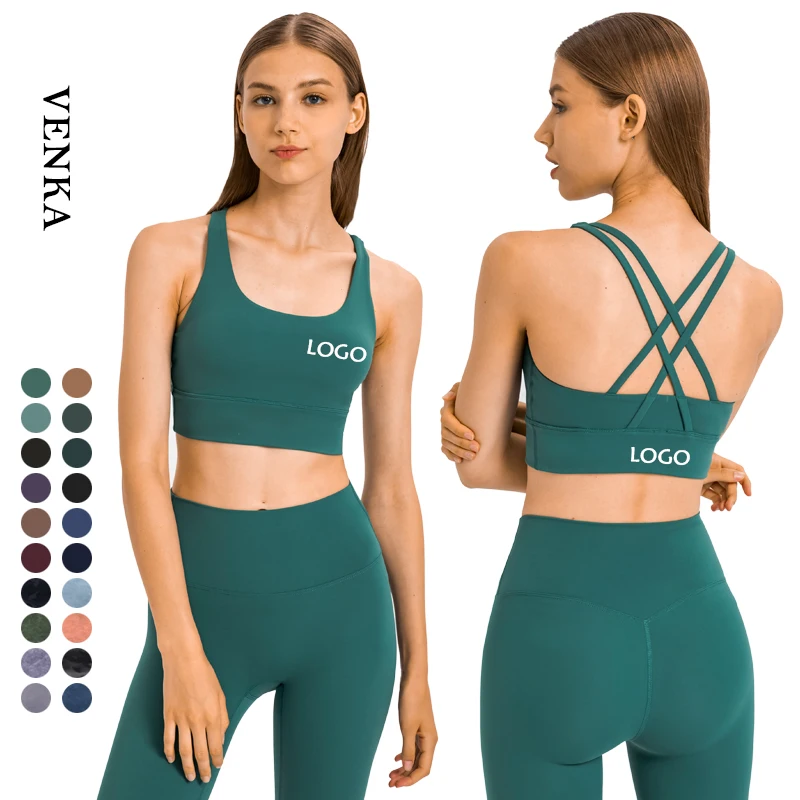 Sportswear Manufacturer Low Moq Sports Bra Wholesale Fitness Women Custom Logo Lulu Fabric Camo Black Tie Dye  Sports Bra