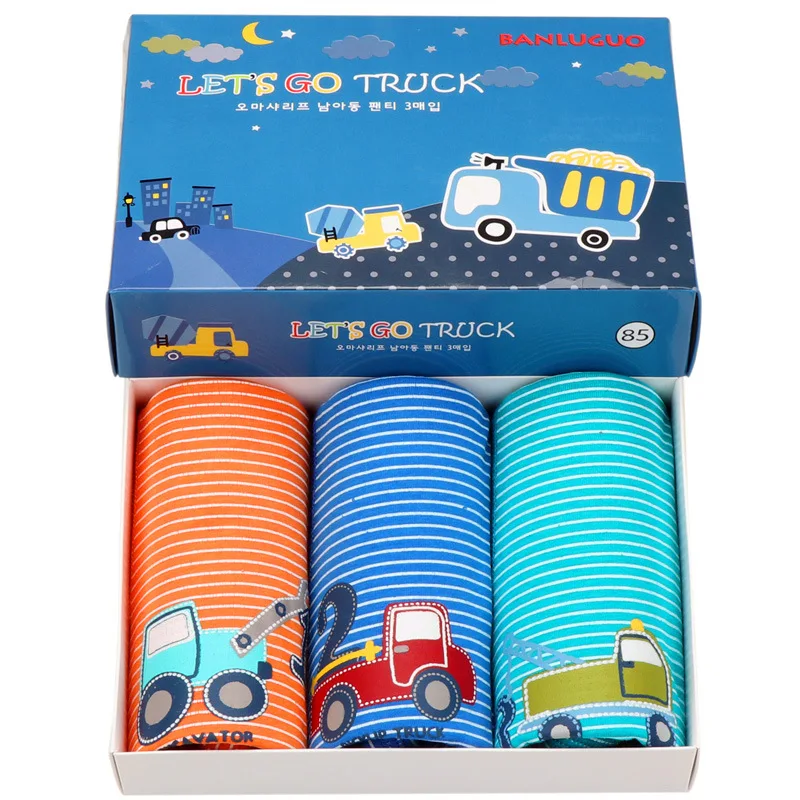 
Wholesale Cute Kids Boy Underwear 100% Cotton Boy Boxers Car Print Cartoon Children Short Panties 