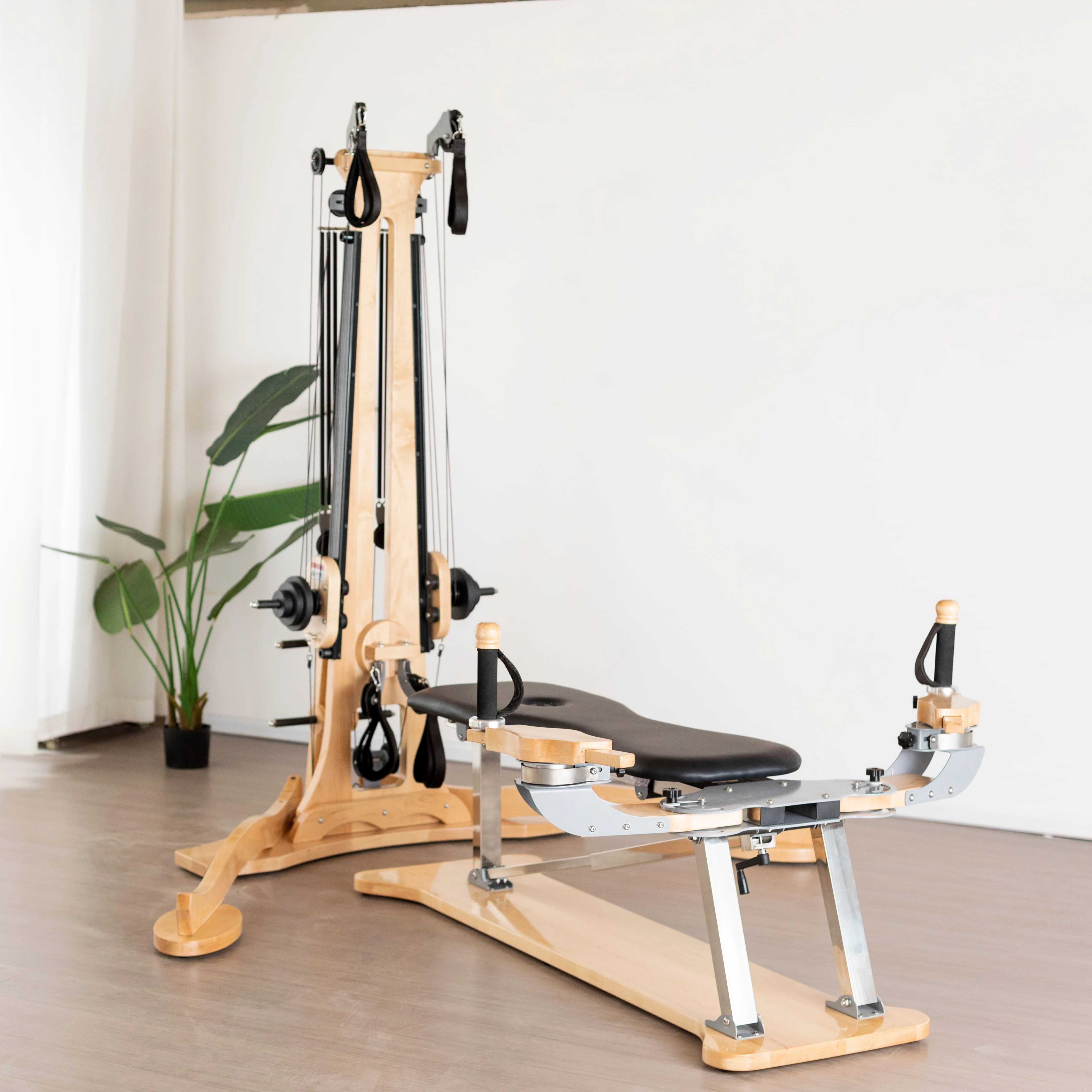 Commercial home studio use training yoga exercises maple wood pilates pulley tower