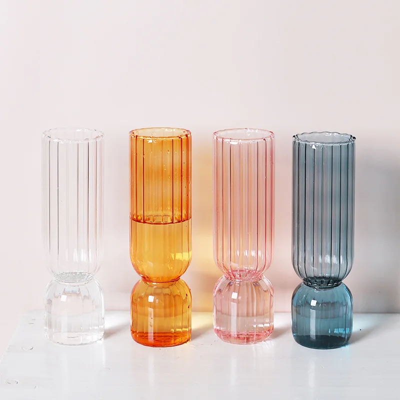 Nordic Creative High Quality Cylinder Flower Arrangements Vases Glass Art Vase for Hydroponic