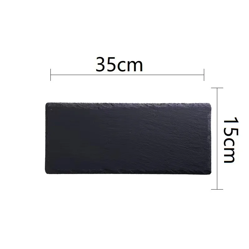 Wholesale Natural Healthy Materials Black Rectangle Slate Plate Steak Sushi Slate Dinner Plate Placemats Set
