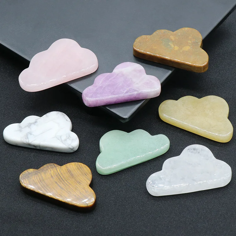 30*50mm Cloud Crystal Carving Cute Gemstone Crystal Rose Quartz Hand Carved Crystal natural stone Clouds For Home Decoration