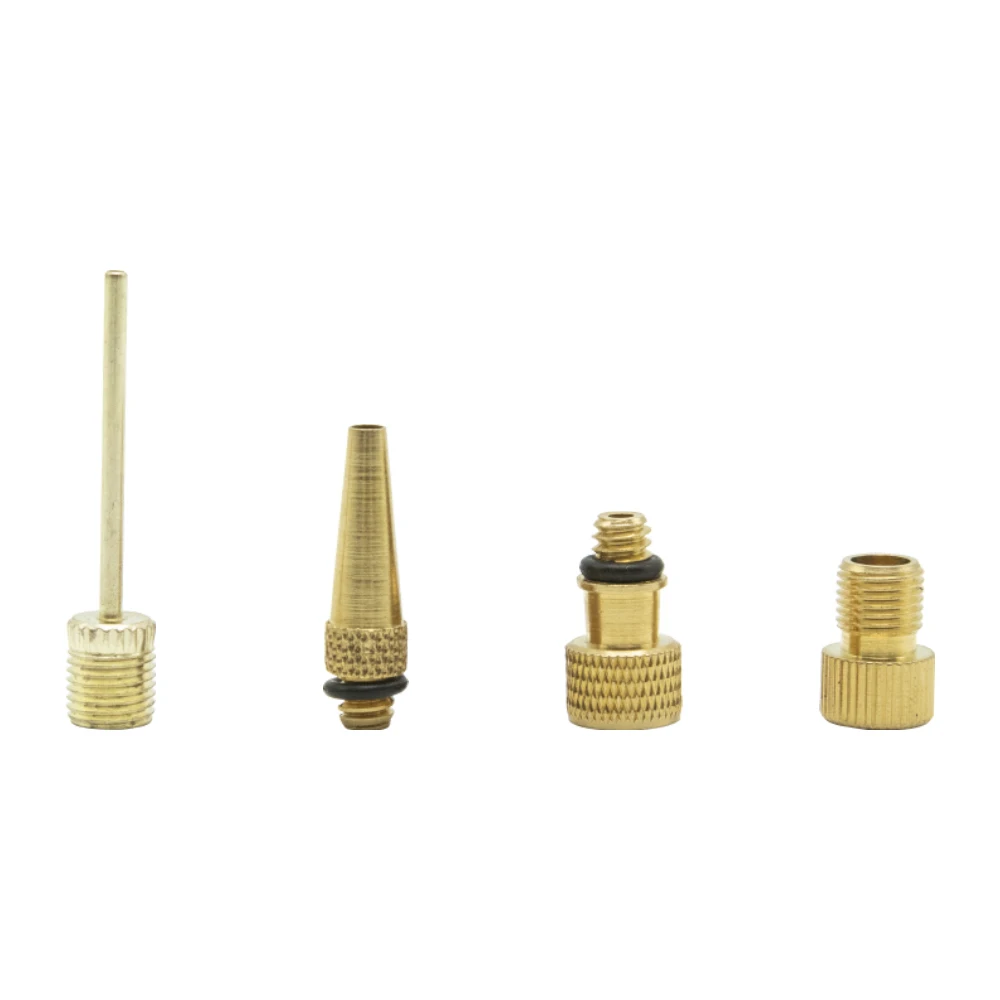 Bike Yellow Copper Schrader Prest Valve Converter Adapter Extension Ball Needle Set