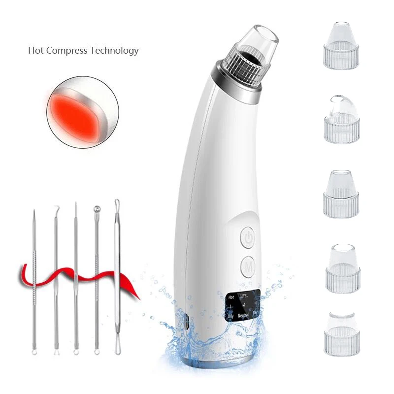 5 Head Pore Cleanser Facial Acne Remover Extractor Tool Kit Blackhead Vacuum Electric Suction
