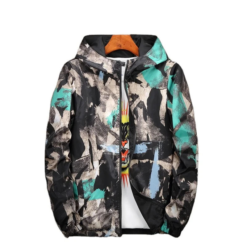 2021 wholesale new trending mens clothing oversized wear on both sides jacket for men fashion coat camo plus size jacket