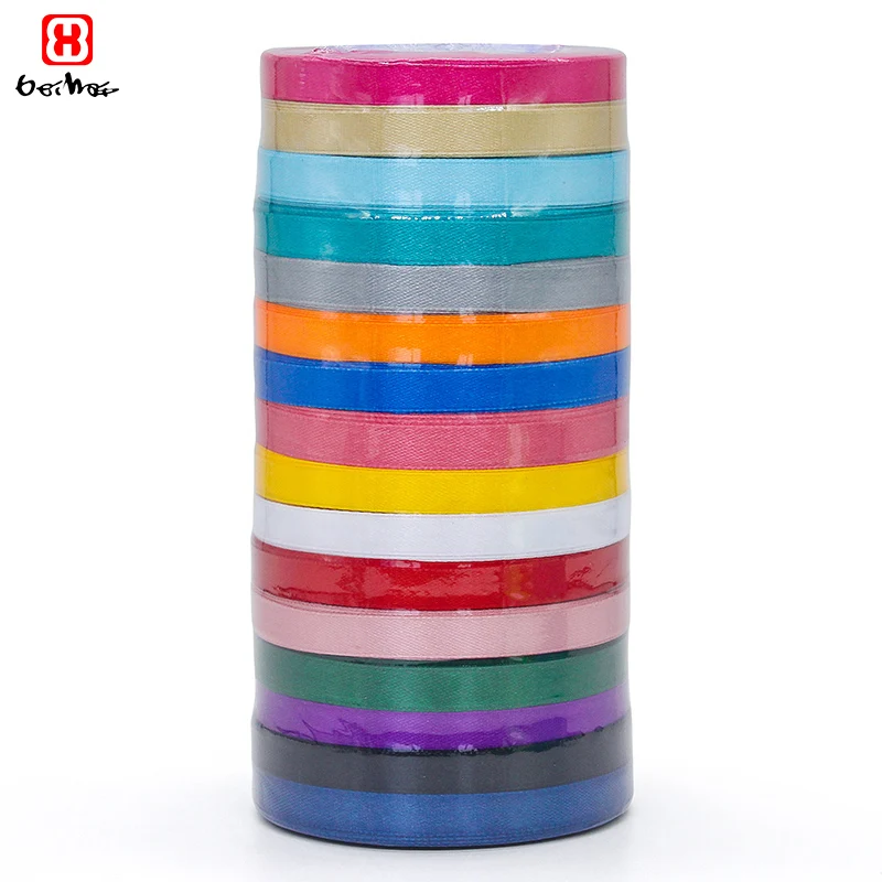 Beihai Ribbon Hot Sale 10mm Wide 25 Yards  Satin Ribbon Roll for  Gift Wrapping