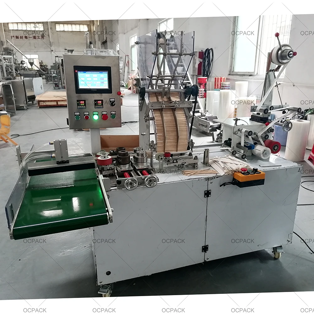 Automatic Wooden Stick Coffee Stirrer Tongue Depressor Packing Machine For Individually Pack