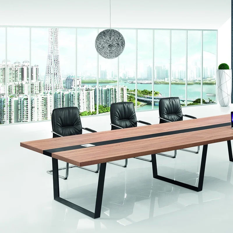 Офисная мебель со стальными ножками простой элегантный дизайн на 10 персон офисный стол для собраний и конференций