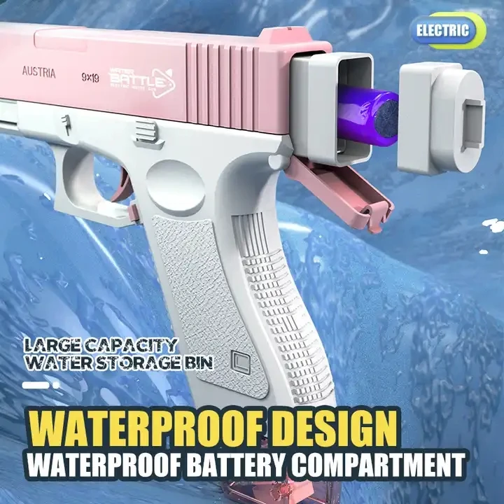 low price water gun manufacture custom logo summer toys battery powerful automatic squirt gun electric water gun for kids