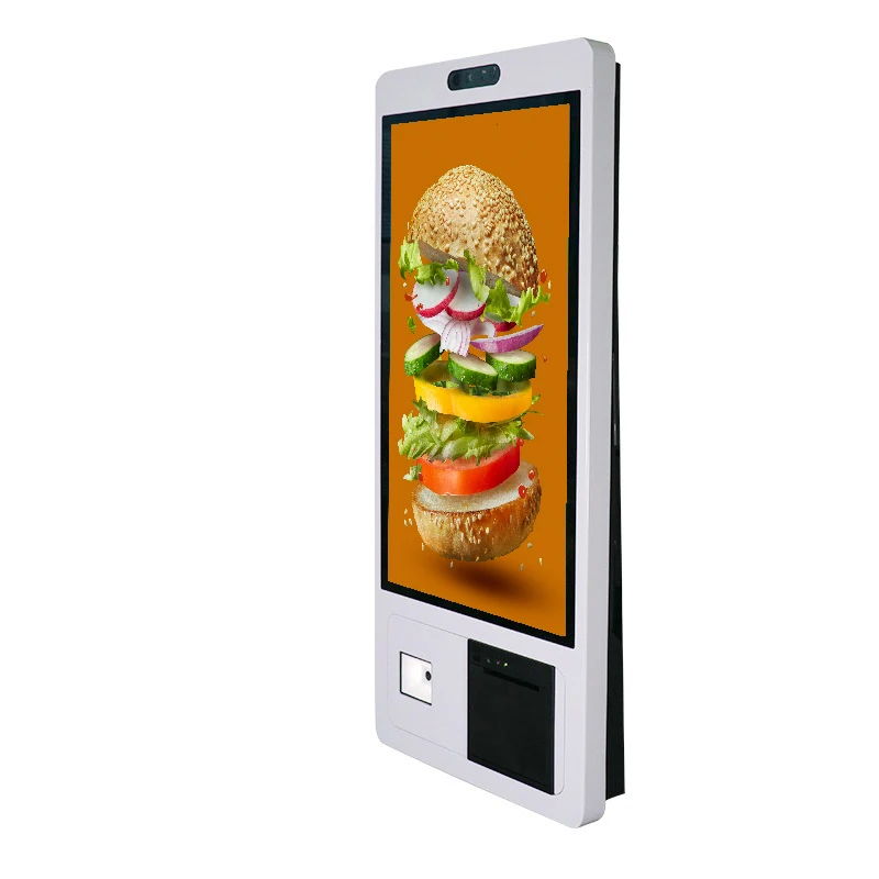 24 inch KFC order lcd advertising video display self service touch kiosk machine