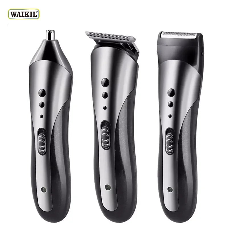 WAIKIL Electric Shaver Hair Clipper Electric Rechargeable Professional Nose Hair Trimmer Beard Shaving Machine 3 in 1 ABS 60 Pcs