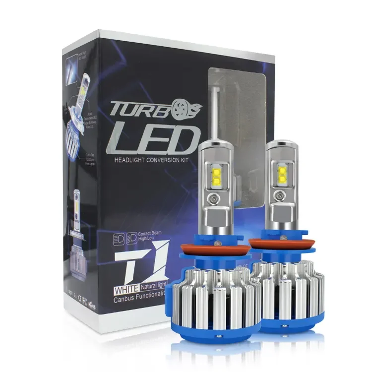 Factory wholesale T1 40w 8000lm h1 h3 h11 car daytime running light led headlight bulb for cars