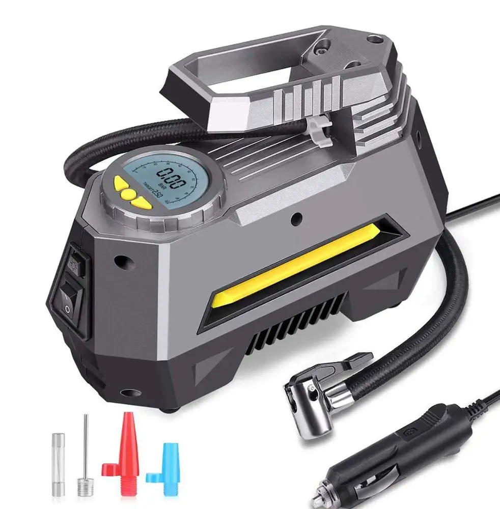 Электрический цифровой Воздушный компрессорный насос DC12V 150psi, портативный умный аварийный насос для автомобильных шин