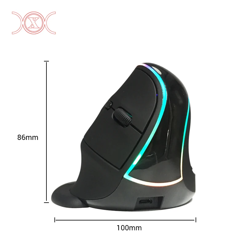  2 4G беспроводной правшей мышь RGB Вертикальная Эргономичная для игрового ноутбука настольного компьютера