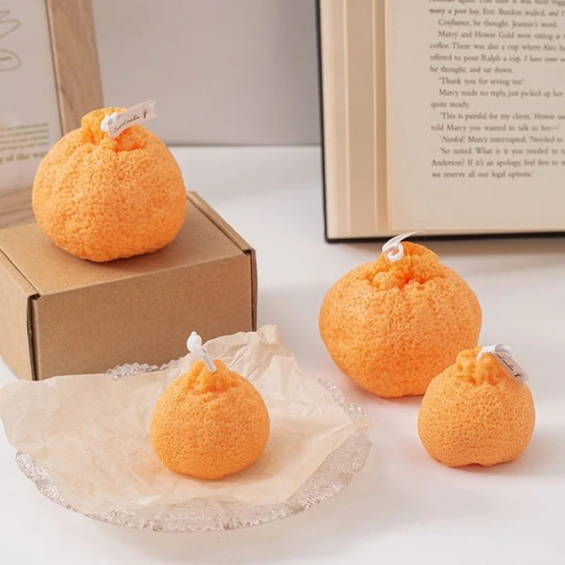SuXiu OEM wedding ceremony shooting props decoration Creative network red ugly orange scented candle wholesale fruit shape