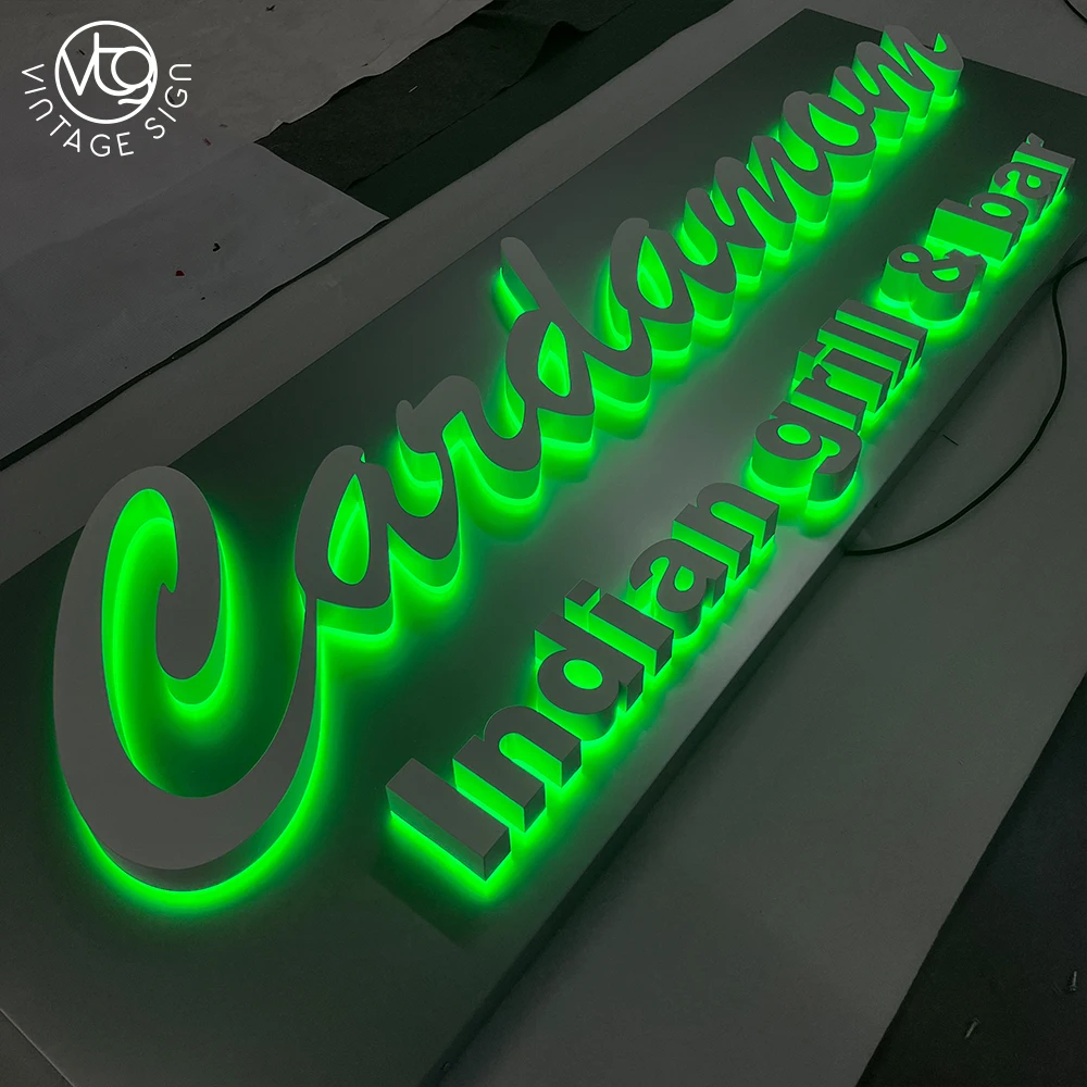 Shop Wall Signage  outdoor LOGO Waterproof acrylic Custom Backlit Sign Front 3d Letter Logo Channel With High