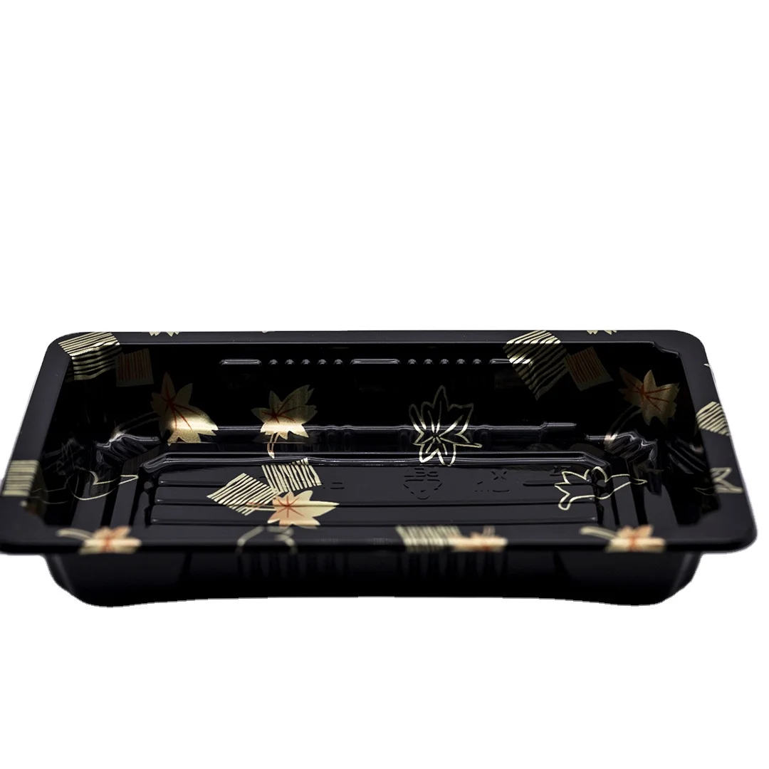 
clear plastic disposable box rectangular meal prep sushi tray 
