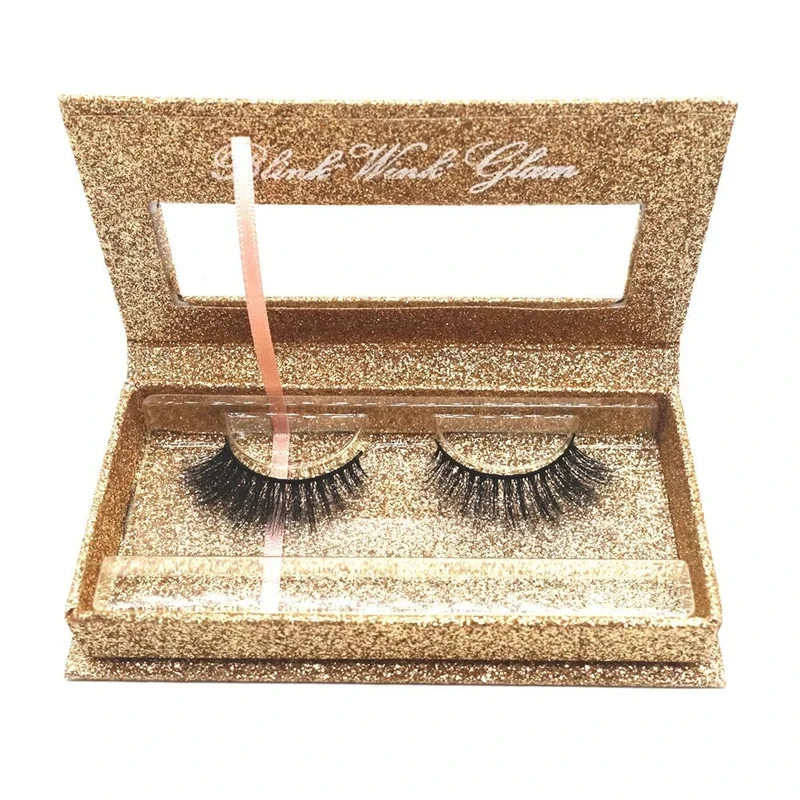 Custom made paper lashes packaging box , custom Logo printed empty eyelash box with Low MOQ
