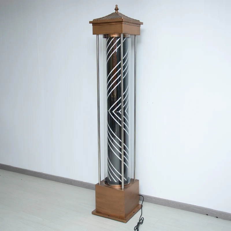 fovnci hair salon sign barber lamps custom large size 190cm 210cm rotating barbershop barber pole with glass material