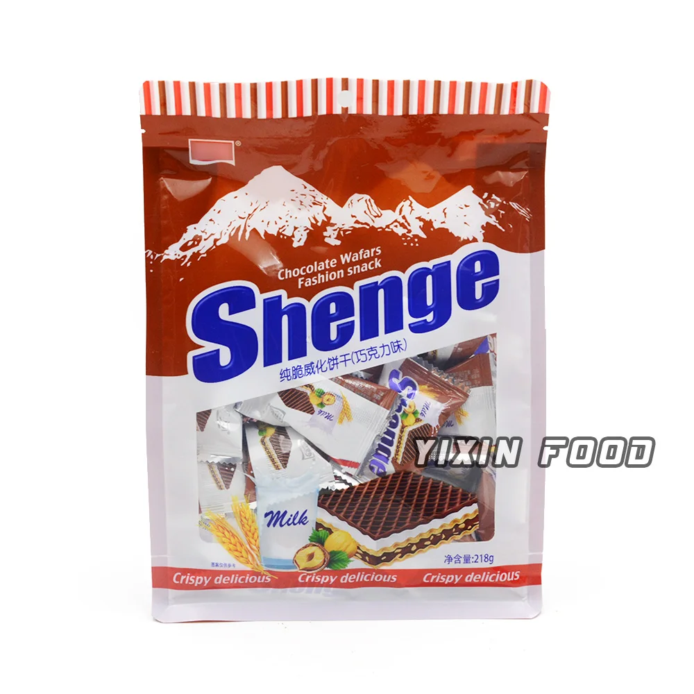 OEM snack food chocolate flavor chocolate wafer biscuit