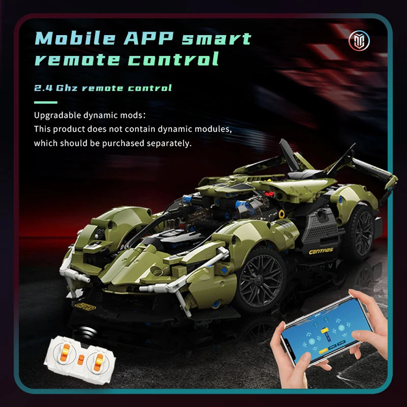 Конструктор MOYU технический MOC спортивный автомобиль конкурентоспособный с Legoing 847 шт. головоломка крупные частицы строительные блоки